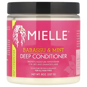 Mielle Deep Conditioner, For All Hair Types, Babassu & Mint, 8 oz (227 g)