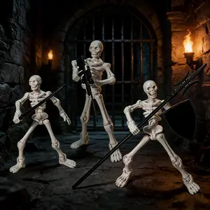 Skull Skeleton Model Assembly Toy, DIY Jointed Poseable Figure, Desktop Decoration, Game Scene Simulation, Fun Building Kit