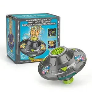 Rechargeable UFO Bubble Machine with 32-Hole Bubble Outlet and Colorful LED Lights