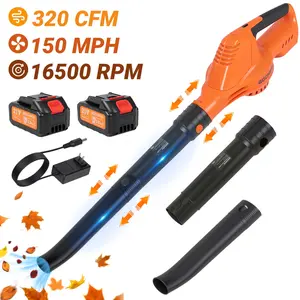 GOCHIFIX Leaf Blower  320CFM/150MPH Electric Cordless Leaf Blower with 2PCS Batteries and Charger,16500 RPM Lightweight Grass Blower for Patio Cleaning,Lawn Care