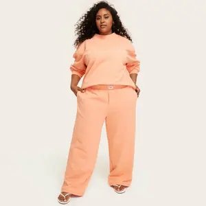 Women's High-Rise Boxer Sweatpants - Parke Peach Orange 2X