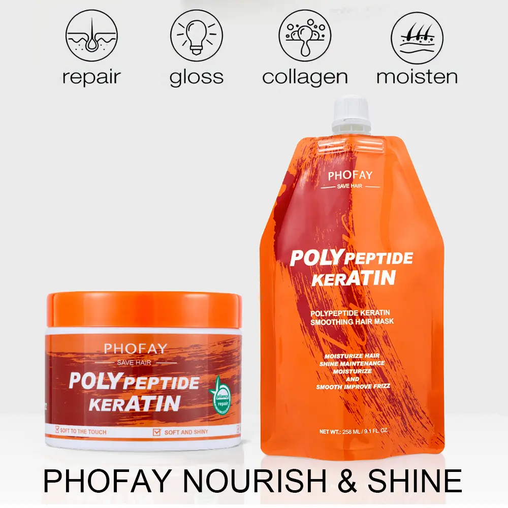 PHOFAY Moroccan Argan Oil & Keratin Hair Mask - 340ML Deep Repair Hydration Enriched with Argan Jojoba Oils Strengthening Peptide Protein Treatment for All Hair Types Nourishing Curl Defining Frizz Control Damage Repair Haircare Moisturizing Comfort