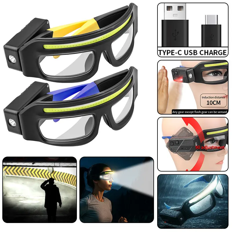 Hands-Free LED Light Glasses - Unisex Wearables for Car Repair, DIY Projects, Cycling - Automotive Diagnostic Tool with Illumination for Night Work