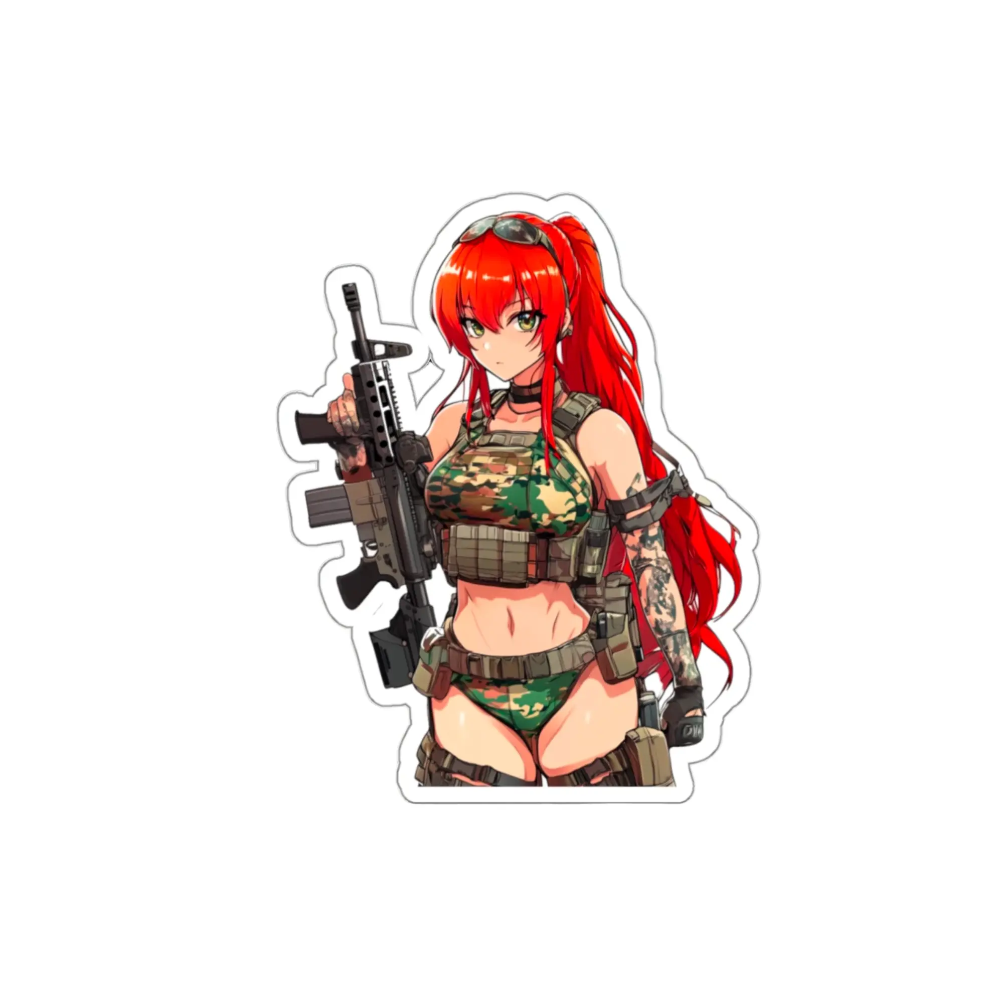 military Stickers – Anime Sticker, Vinyl Decal, Kiss-Cut, Laptop, Car, Hydro Flask, Water Bottle, Full Body Sticker
