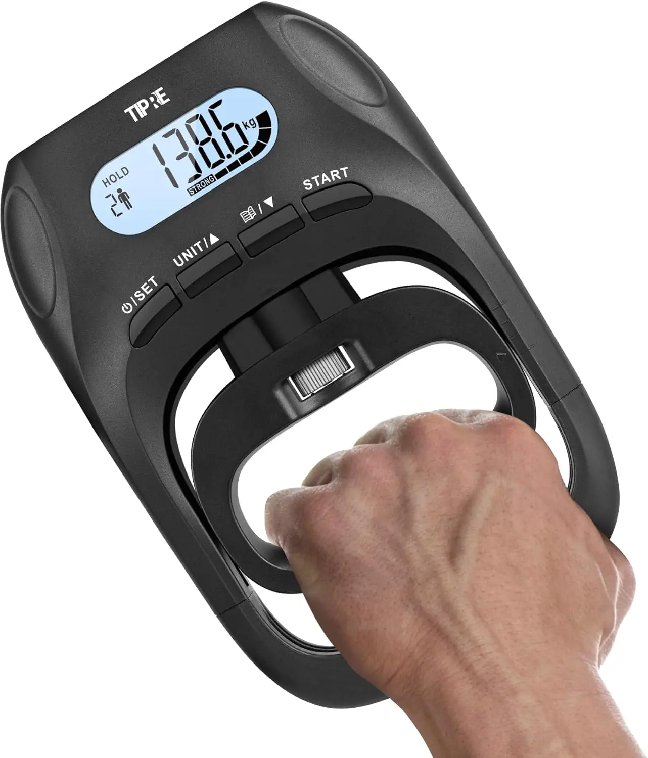 Unisex Digital Grip Strength Tester Dynamometer - 396lbs/180kg Capacity, LCD Screen with Digital Readout, Adjustable Gauge for Grip Test, Sports & Home Strength Training