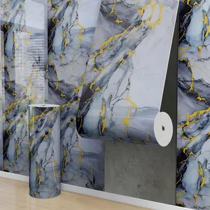 Aozey Marble Wall Sticker Roll, Self-Adhesive Wallpaper, Peel and Stick Wall Panel, Detachable Vinyl, Kitchen & Bathroom Countertops, Marble Pattern Wallpaper