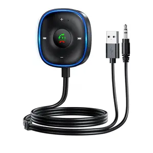 Car Bluetooth-compatible Transmitter, FM Transmitter, Home Audio Receiver, 5.0 Aux Output Music Receiver, Wireless Adapter, Portable Hands-Free Kit, 3.5mm Jack