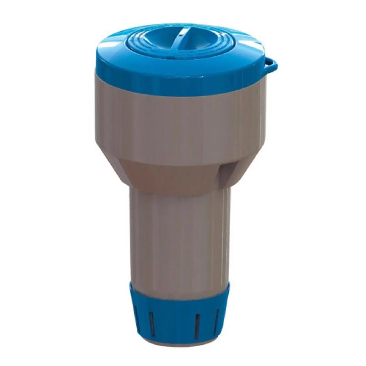 JED Deluxe and Durable Floating Pool Chlorinator, Large 4 lb Capacity Dispenser for Swimming Pools and Spas, Blue & Gray, Pool Accessories