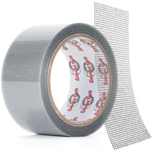 2″ X 20 FT Black Window Screen Repair Tape, Strong Adhesive Fiberglass Mesh Patch for Window & Door Screen Tears （Grey）