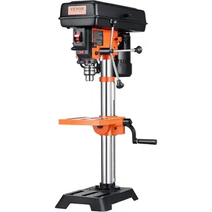 VEVOR Benchtop Drill Press, 3.2 Amp and 5-Speed Adjustable Drill Press with 10 in Swing, Cast Iron Frame, Worktable Tilts 0-45 ° , Ideal for Drilling Wood & Metal