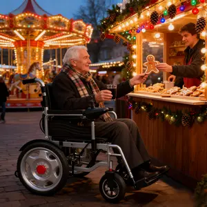 HOMYKING Electric Wheelchair All-Terrain 15-Mile Range Foldable & Space-Saving for Adults & Elderly Comfortable Ergonomic Seat Rotatable Armrests and Pedals Christmas Gifts Black Friday Specials - Healthcare