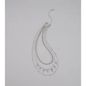 Set The Vibe Cross Charm Layered Necklace