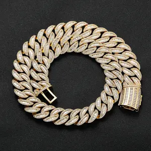 Hip Hop 20mm Mixed Inlay Cuban  Chain Miami Men Rapper Jewelry Iced Out Necklace gldmen'schain Adults Birthday