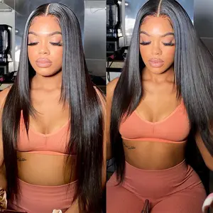 【LIVE Sale】Nadula  30'' 300% Density 13x4 Layered Straight Human Hair Lace Frontal Wig Natural Black Color Wig