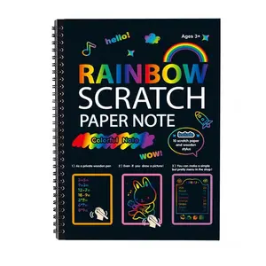 Rainbow Scratch Paper Art Set, 1/10pcs Scratch Paper Set with Wooden Stylus, Art Drawing Supplies for Kids, Birthday Gift, Party Favor Game, Art Painting Kit