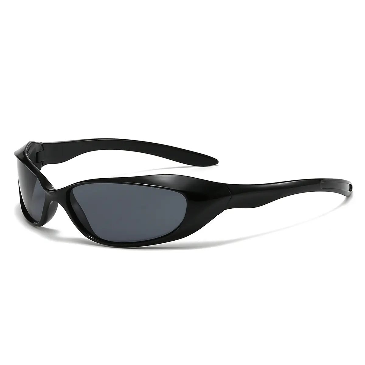 Retro Y2K Cyberpunk Sunlasses, Black Narrow Wraparound Design, Futuristic Techwear Style, Perfect for Cosplay, Role-Playing, Costume Parties, Music Festivals and Streetwear, Fashion Eyewear for Men and Women