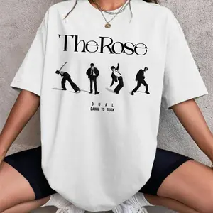 The Rose Dual Album Tour 2023 T-Shirt - Kpop Indie Rock Tee For Woosung, Dojoon, Hajoon, Jaehyeong Fans!
