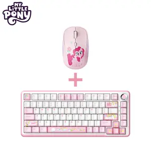 My Little Pony MLP-GK02/M02 Keyboard Mouse Set - Cute Silent Wireless 2.4G/Bluetooth High-Value Laptop/PC Peripherals Pink Dual-Mode for Gaming & Daily Use