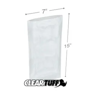 International Plastics  7 x 15 in. Clear Poly Bags, 0.002 Gauge - Case of 1000, Flat Top, 1000 Pcs, Ldpe Plastic