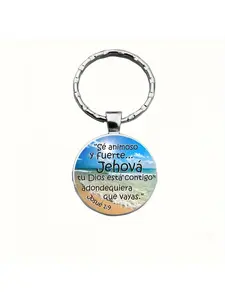 Alphabet Brand Spanish Se Animoso God Yahweh Time Jewel Pendant Keychain