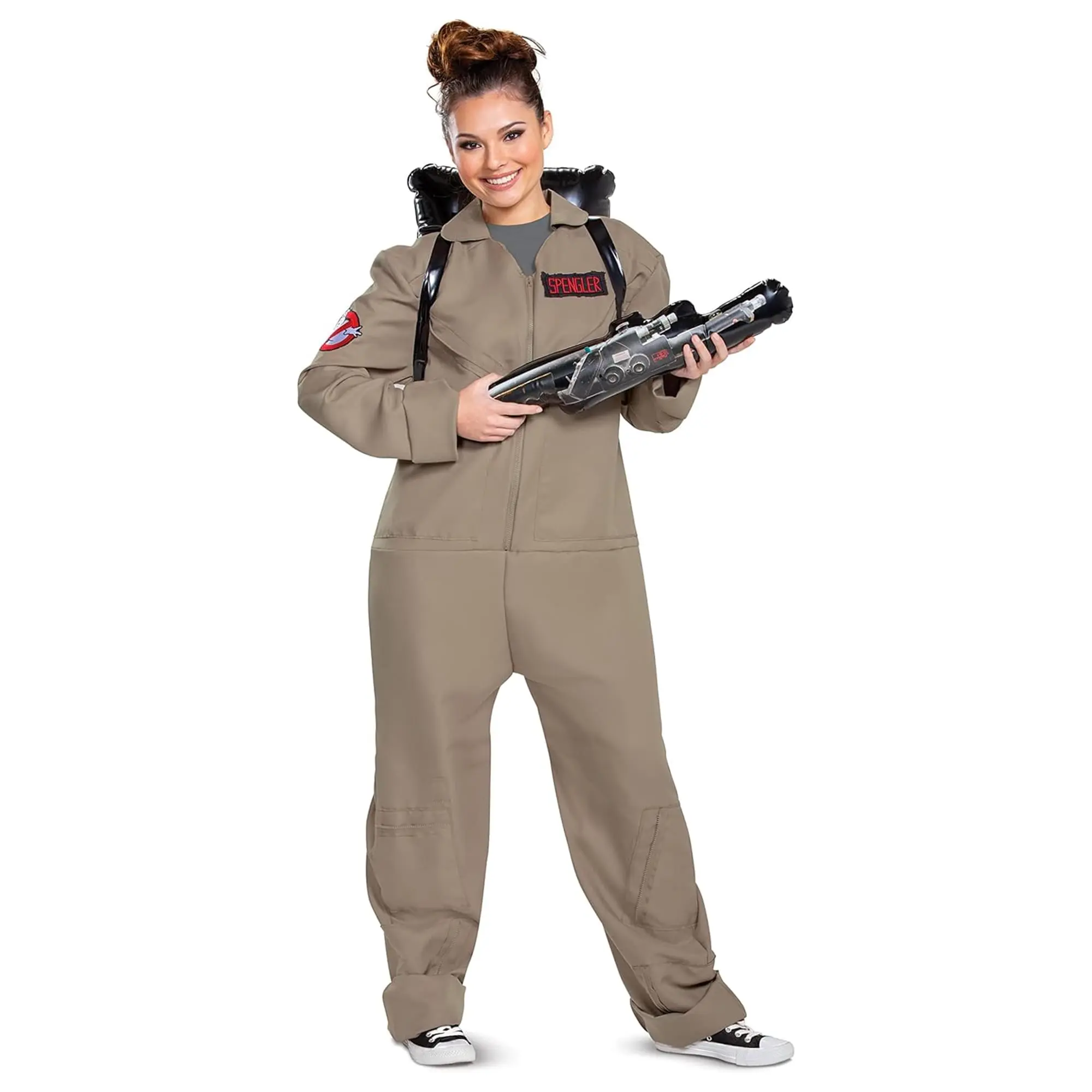 Men's Deluxe Ghost Hunter Costume, Paranormal Investigator Jumpsuit for Halloween and Cosplay Parties, Clothes, Menswear