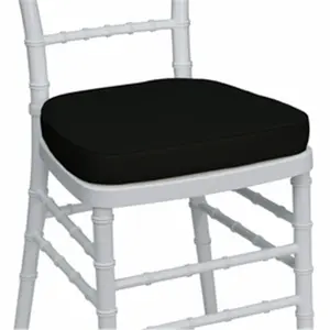 212 MAIN Black Chiavari Chair Cushion - Cloth Straps, Fabric Upholstery, Foam Padding for Wood-Resin Chiavari Seating, Indoor Outdoor Furniture, Indoor Outdoor Chairs