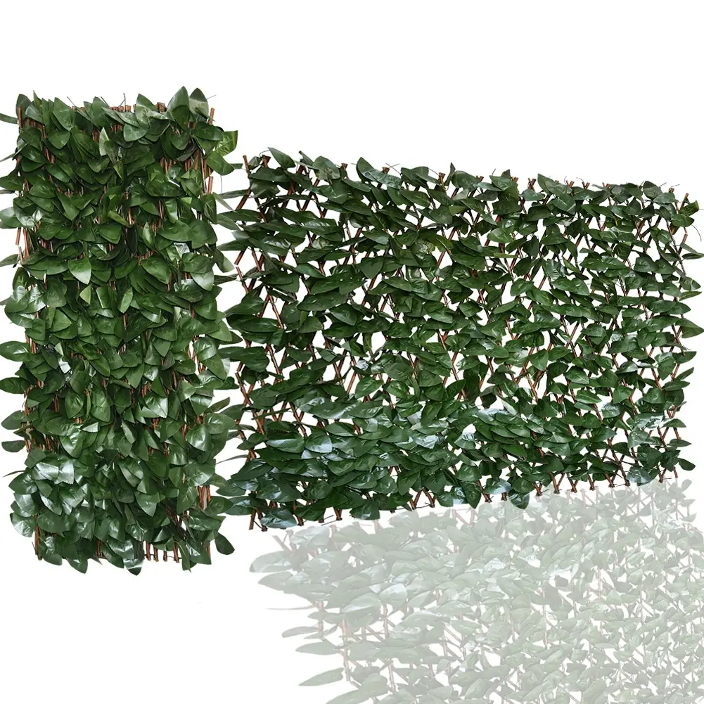 Expandable Artificial Ivy Lattice Privacy Fence Screen, Garden Fencing Panel with Realistic Leaves, Porch-Patio Decor Solution, Vertical Garden Trellis for Backyard Unsightly View Hiding