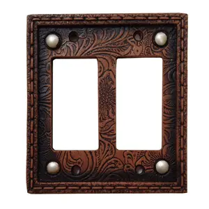 Tooled Resin Double Rocker Wall Switch Plate