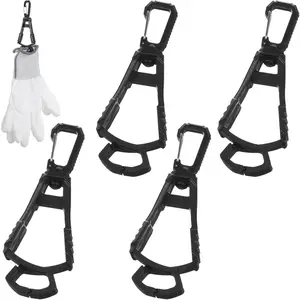 4 Pcs Glove Clip, Work Safety Glove Holder Clip, Construction Accessories for Work Gloves Holder Helmets Hanger Clamp(Black)