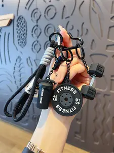 1 Piece Creative Versatile Barbell Decorative Hanging Keychain Lanyard for Bags and Keys, Key Accessories, Stylish Accessory for Everyday Use, Perfect Gift Idea