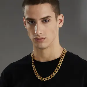 FaithHeart 15MM Miami Curb Mens Chain Necklace