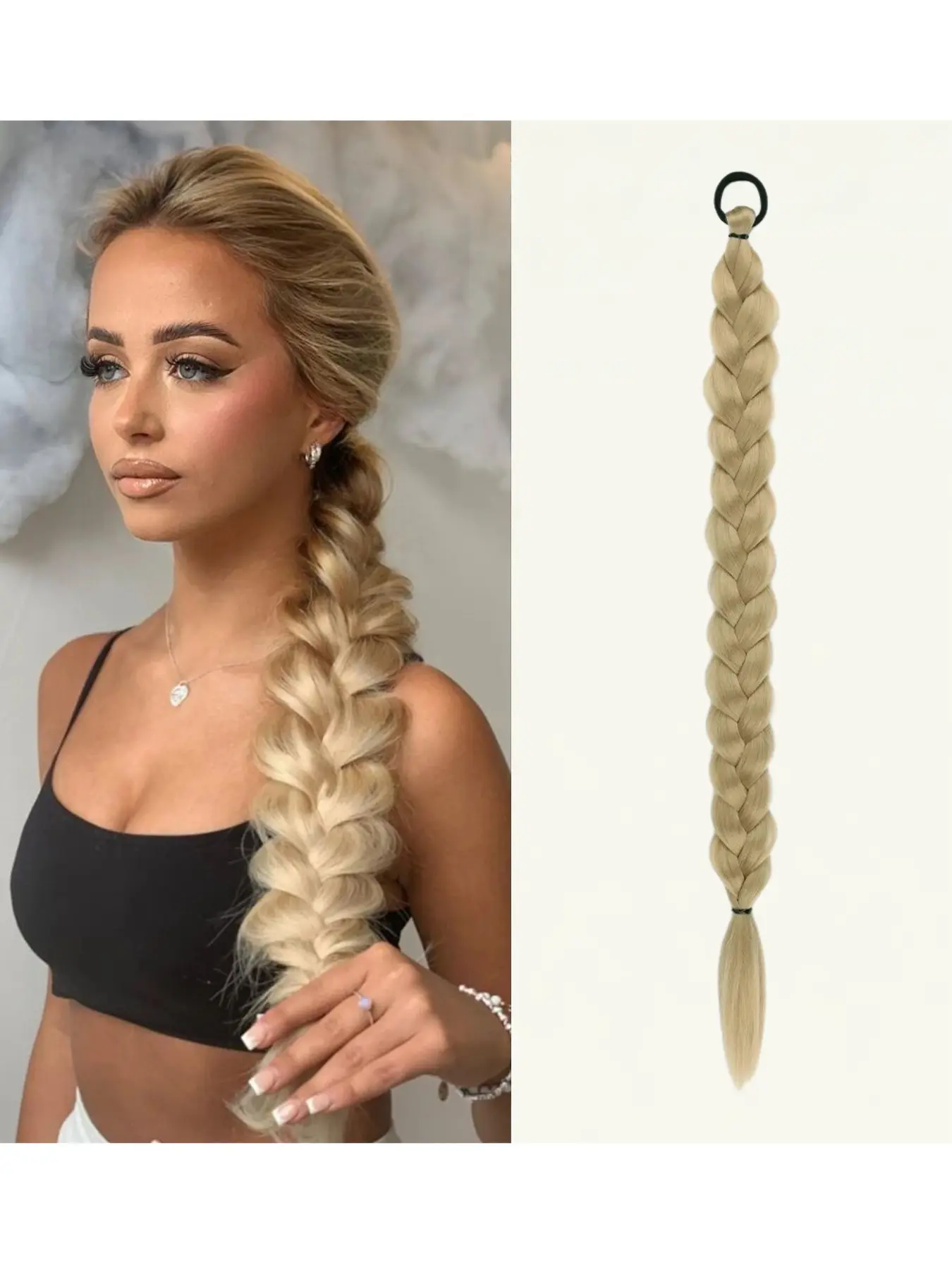 Long Braid Hair Rope, High Temperature Fiber Extension, Straight Ponytail Extensions, Braided Design, Suitable for Various Occasions, Durable & Stylish Accessory