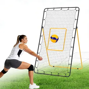 Sweetcrispy 7x4 ft Volleyball Rebounder Net, Multi Sport Bounce Back Training Equipment with Portable Travel Bag, 5 Adjustable Angles for Indoor/Outdoor Spiking, Bumping Practice
