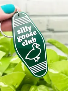 Summer Unisex Cute Letters & Goose Graphic Keychain for Bags, Trendy Creative Novelty Key Fob & Key Holder for Car Keychain, Chic Accessories As Gift for Women & Men, Keychain Bag Pendant, Keychain Accessory, Car Key Ring