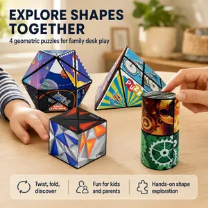 3D Infinity Magic Cube, 3D Geometry Play Puzzle Toy for Kids+Adults, Parents-Approved Learning Decompression Magic Cube