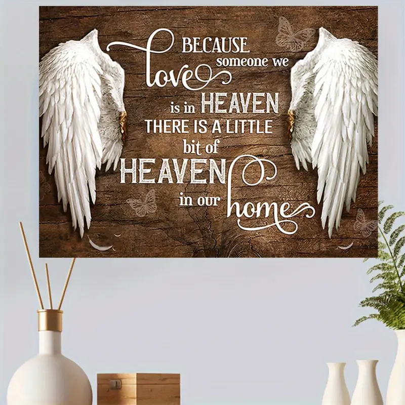 1 Piece Angel Wings Canvas Painting - Angel Quotes Wall Decor Pictures, with Wings, Ready-to-Hang Wrapped Canvas Art, Decorative Artwork, Suitable for Living Room, Bedroom - Home Decoration Gift, Suitable for Housewarming, Wedding - Angel Within U