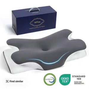 【FathersDayGift】VIPfree Pro 2.0 Ergonomic Memory Foam Cervical Pillow for Sleeping, CertiPUR-US Certified Slow Rebound Foam, Cooling Soft Neck Support for Back Pain Relief, Breathable Gray Pillowcase, Pillows For Sleeping, Bedding, Bed Accessories