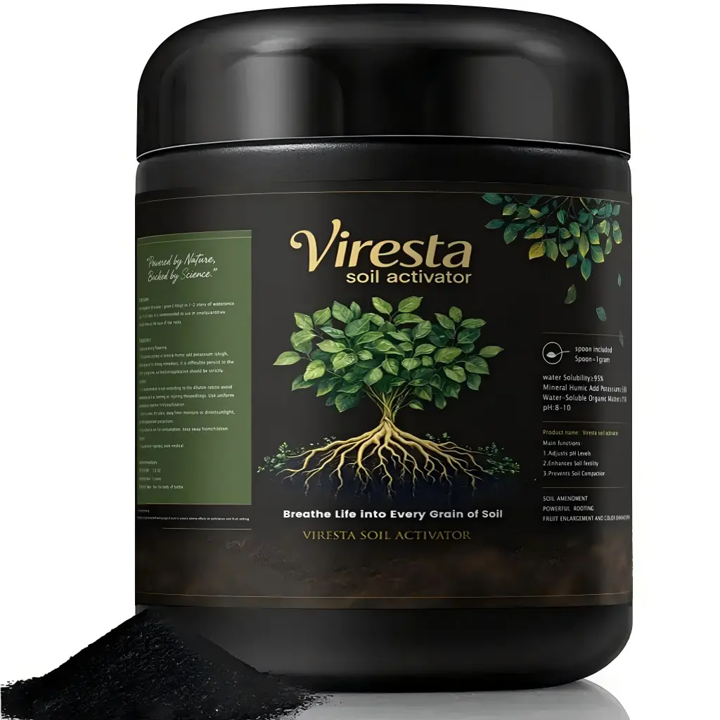 Viresta Soil Revitalizer 13.8oz - Concentrated Humic Acid Plant Food for Outdoor Garden, Root Boost, Nutrient Uptake Enhancement, 266 Gal Yield