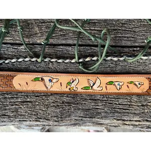 Hand Tooled Leather Duck Call Holder with Para Cord.