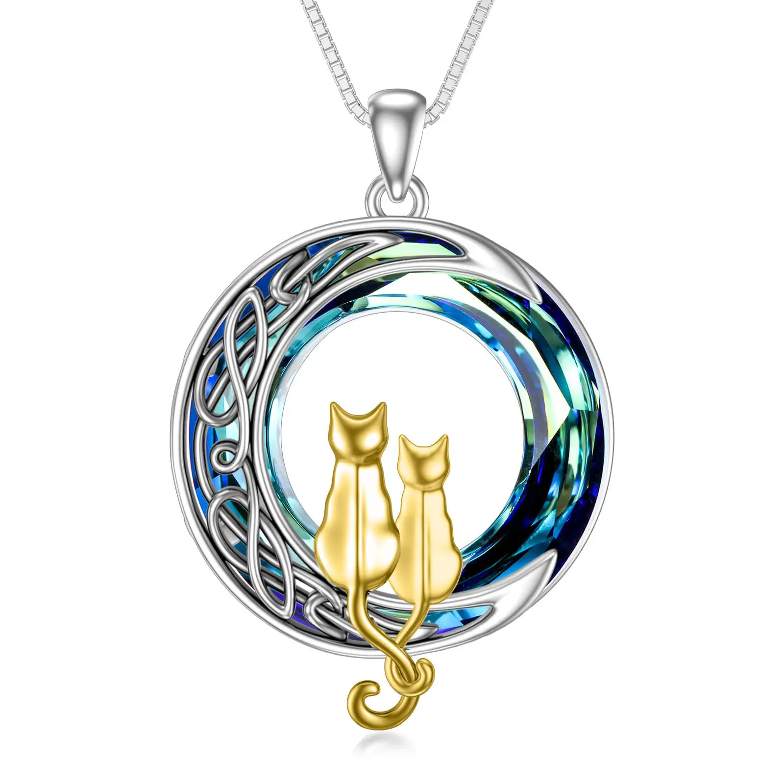 2 Cats(Yellow Gold and Yellow Gold)-Blue 02-E