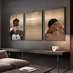 Set of 3 Black Man Wall Art, HypeBeast Culture Poster Unframed , Black Couple Poster Unframed , Black Art,  , Culture Art Poster Unframed , Afro American Art