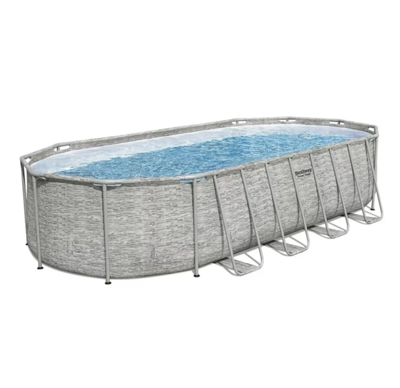 Power Steel 22’L x 12’W x 52’’H Above Ground Pool Set