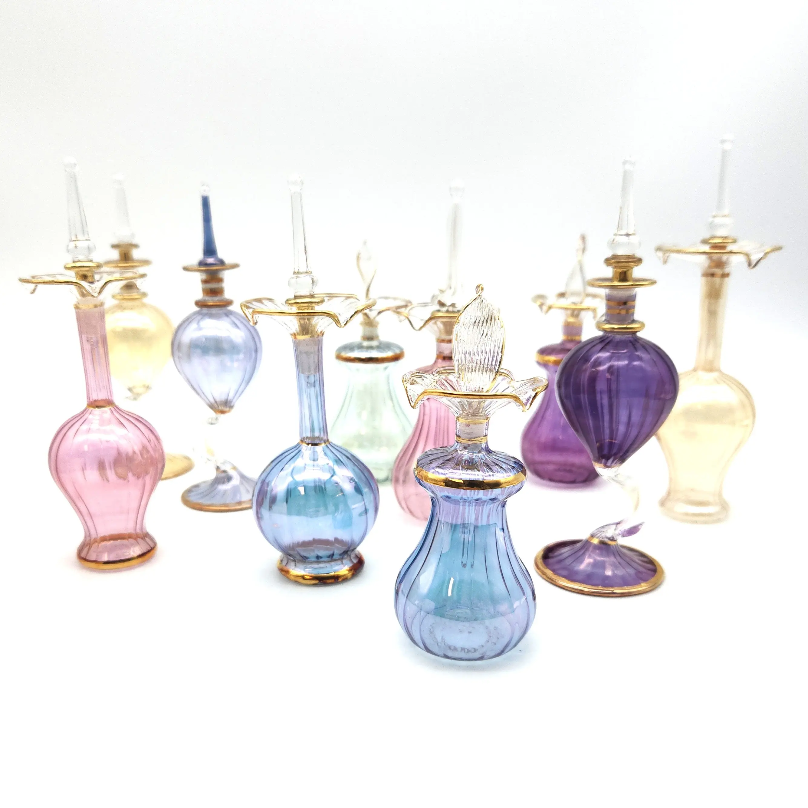 Egyptian Perfume Bottles Iridescent Bulb Assorted - Made in Egypt