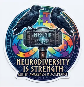 Autism Hammer Ravens Helmet Window or Helmet Decal