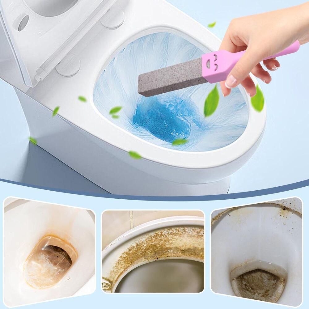 Pumice Stone Toilet Cleaner with Detachable Cute Handle, Multipurpose Household Cleaning Block for Toilet Bowl Bathtub Washbasin Sink Pool Daily Home Surface Cleaning 12 Pack