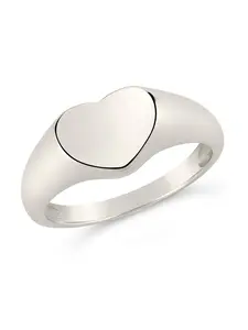 Sterling Silver Cora Heart Signet Ring
