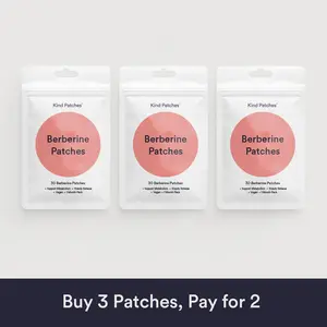 3 Packs of Kind Patches Berberine Patches, Support Metabolism, Steady Release, Support Metabolism, Plant-based Ingredients, Absorbs through the Skin,Vegan, 3 Months Supply