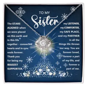 To My Sister “The Stars Aligned” Message Card with Necklace | Christmas Gift for Sister | Sentimental Sister Keepsake