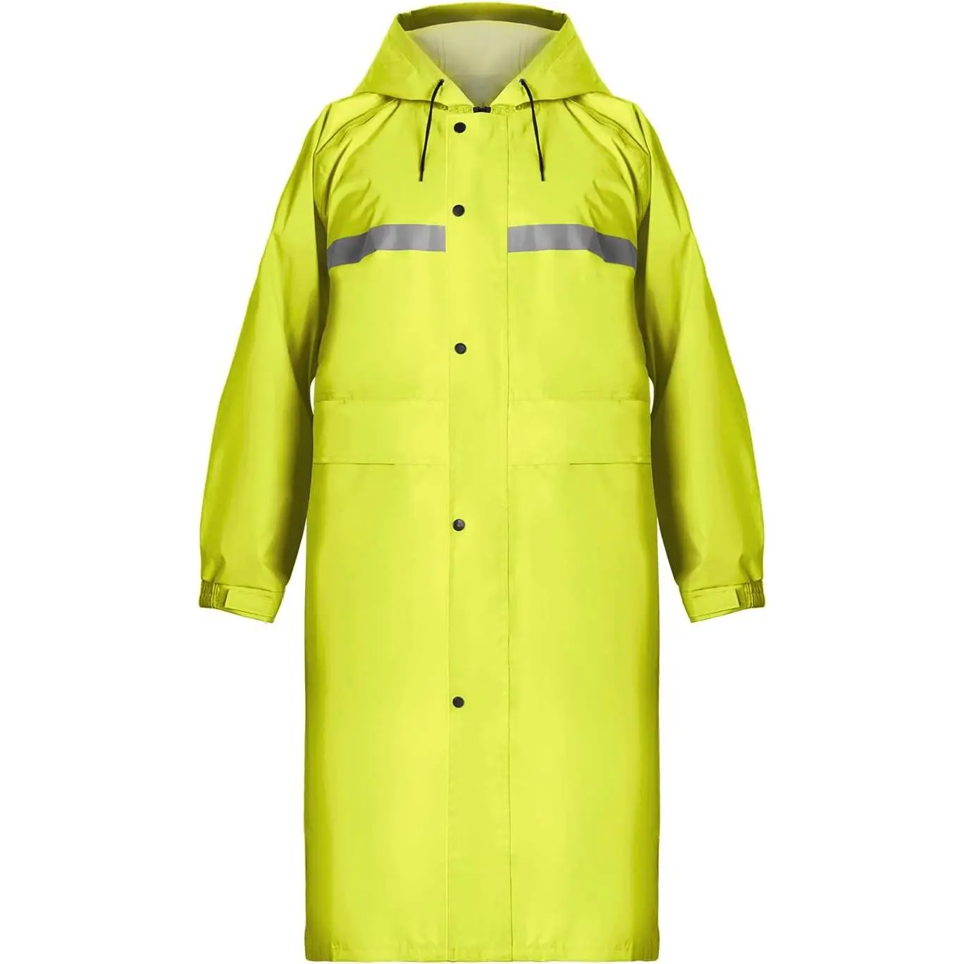 Coralrain Long Hooded Raincoat - Heavy-Duty Outdoor, Water-Resistant, Weatherproof Material, PVC Vinyl - Safety Emergency Rain Jacket Poncho for Adults, Heavy-Duty Outdoor Raincoats, Water Resistance Raincoats