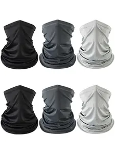 6-Pack Summer Cooling Neck Gaiter, UV-Protective Breathable Face Cover Bandana